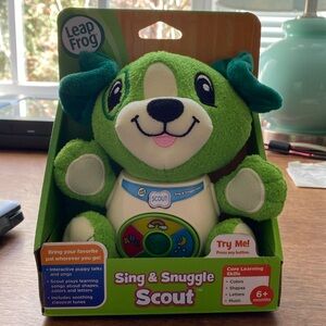 Leap Frog song and snuggle Scout dog